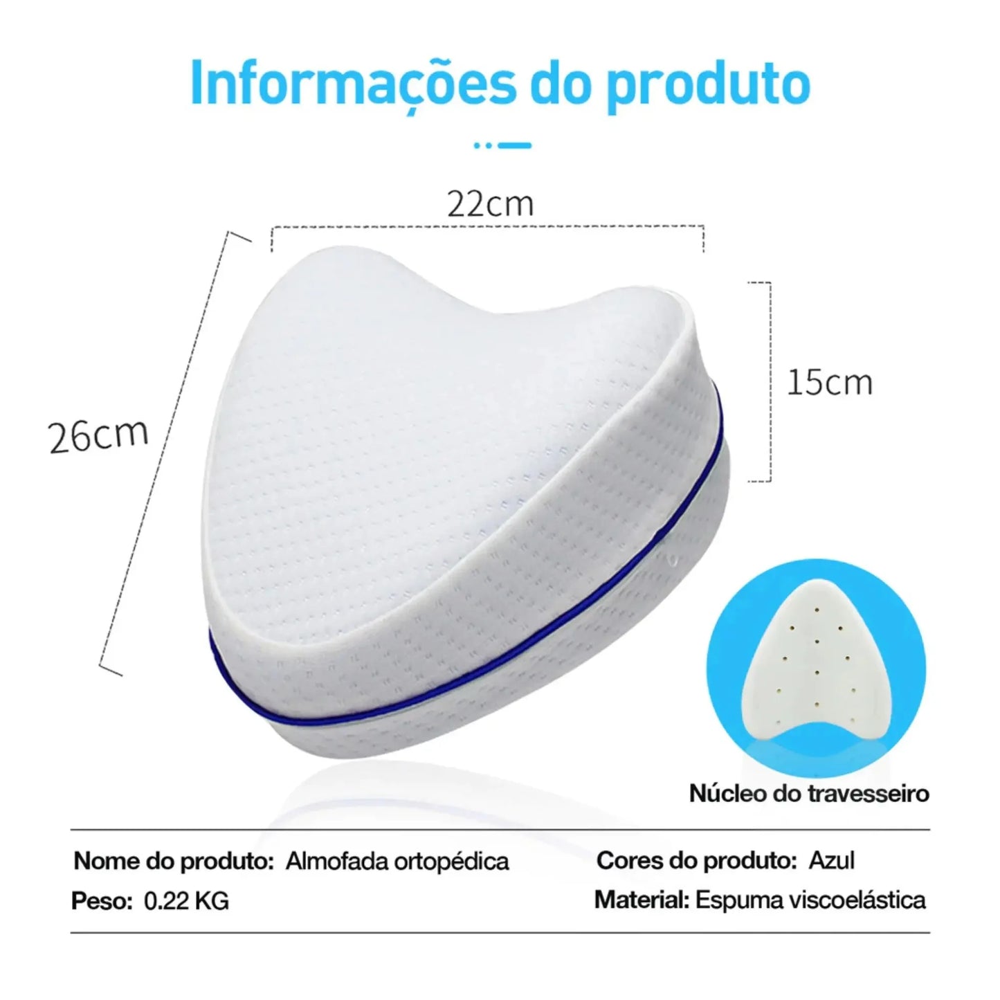 Travesseiro Ortopédico para Pernas Ultra Confortável Sonolev