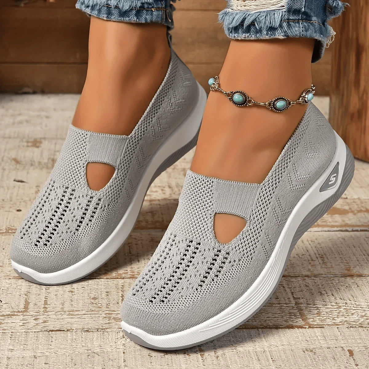 Tênis Ortopédico Feminino Confort Plus Cinza
