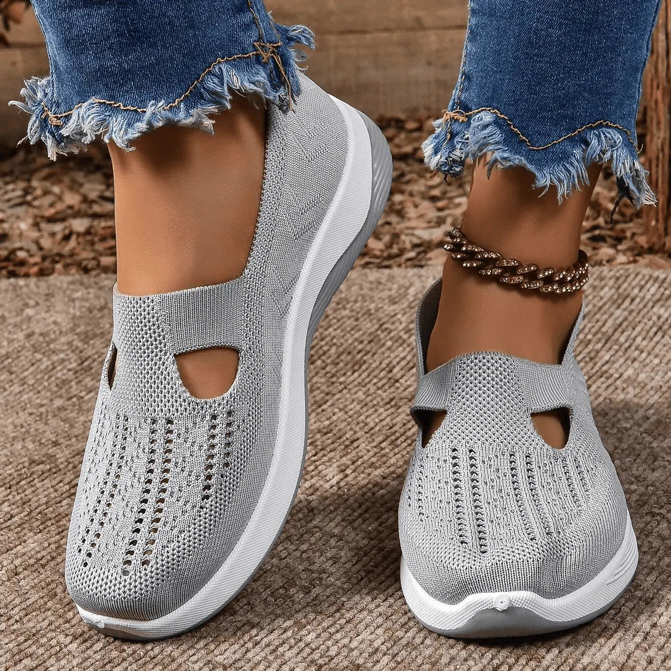 Tênis Ortopédico Feminino Confort Plus Cinza