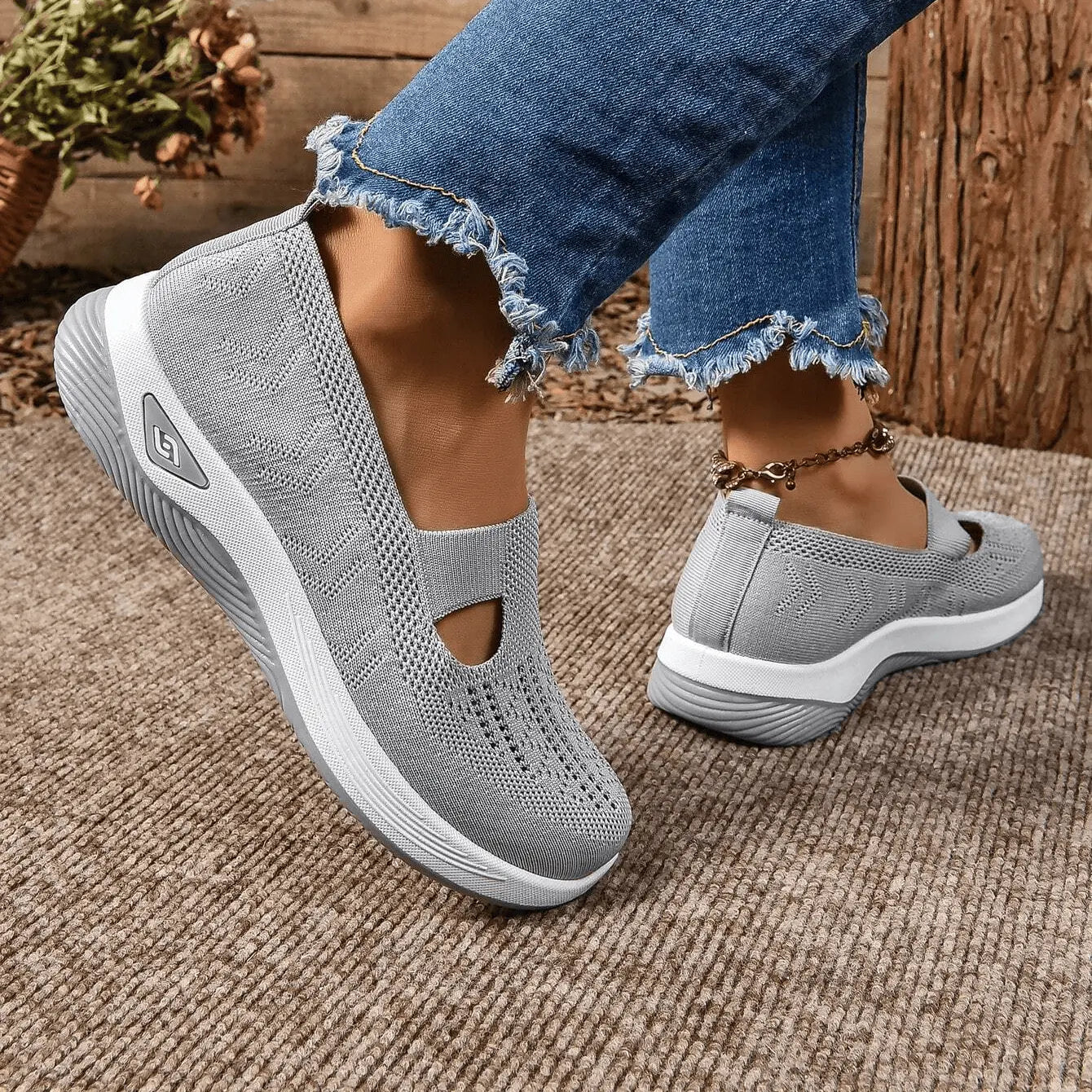 Tênis Ortopédico Feminino Confort Plus Cinza