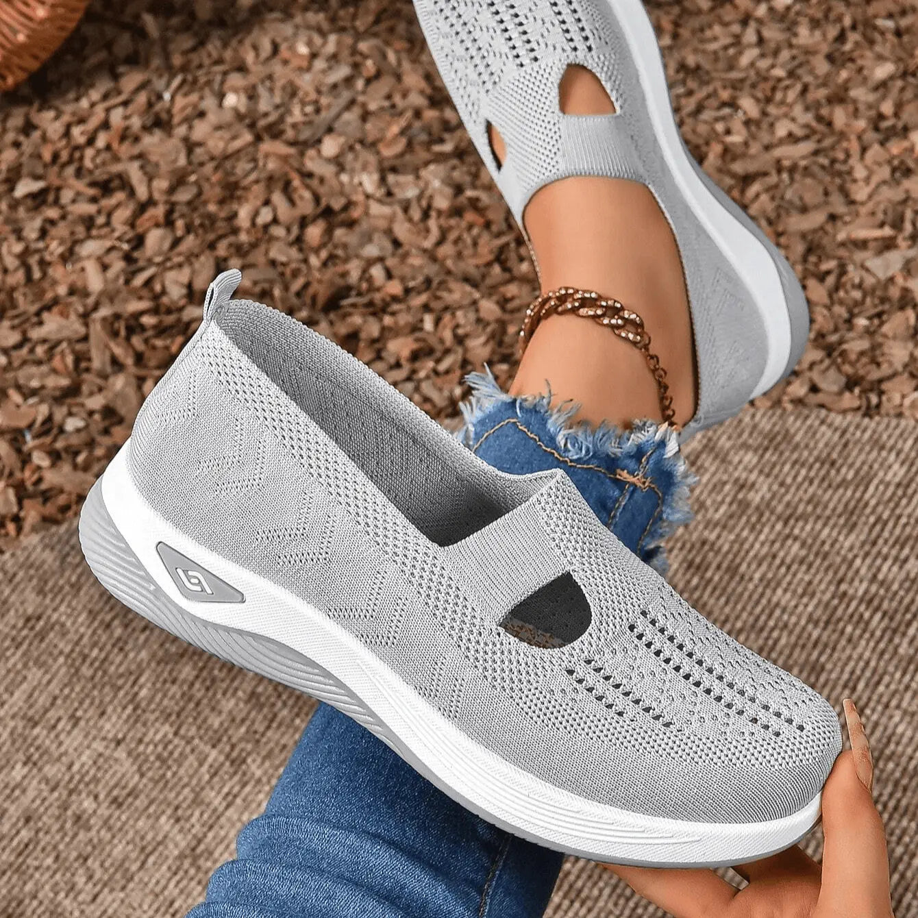Tênis Ortopédico Feminino Confort Plus Cinza