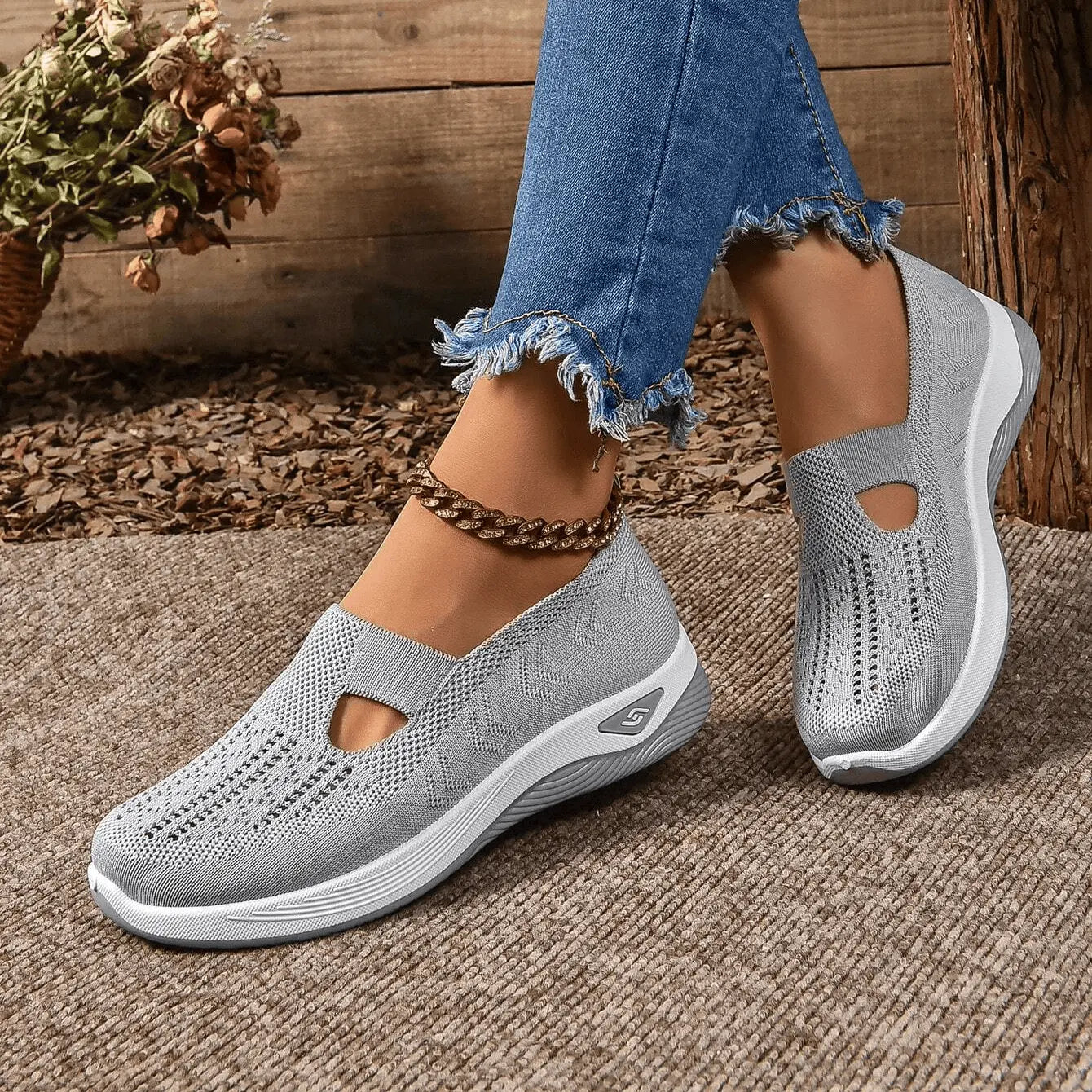 Tênis Ortopédico Feminino Confort Plus Cinza