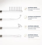 DermaHair™ Aparelho de Alta Frequência Profissional para Tratamento Capilar e Facial com 4 Eletrodos