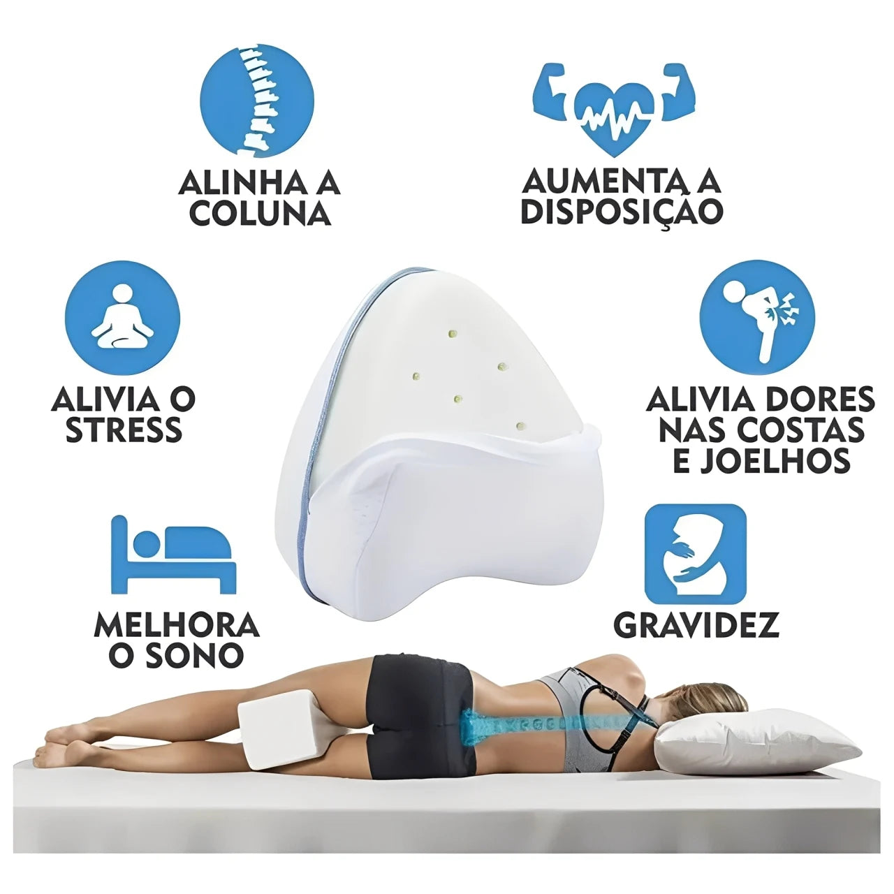 Travesseiro Ortopédico para Pernas Ultra Confortável Sonolev