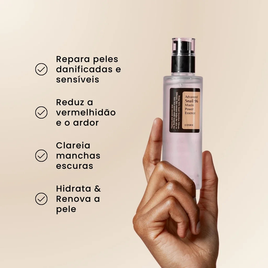 Sérum Coreano Advanced Snail 96: Reparação com Mucina de Caracol