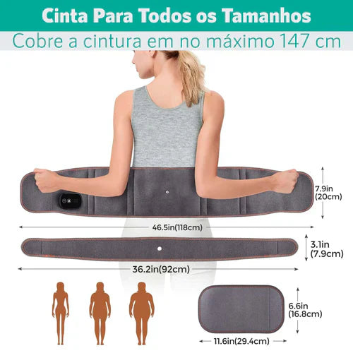 Massageador Lombar Recarregável - Compressa Quente