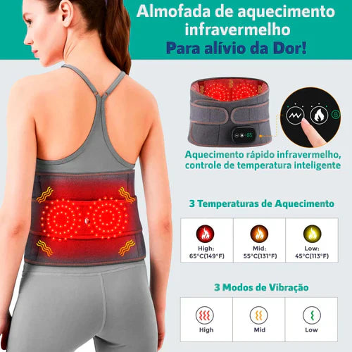 Massageador Lombar Recarregável - Compressa Quente