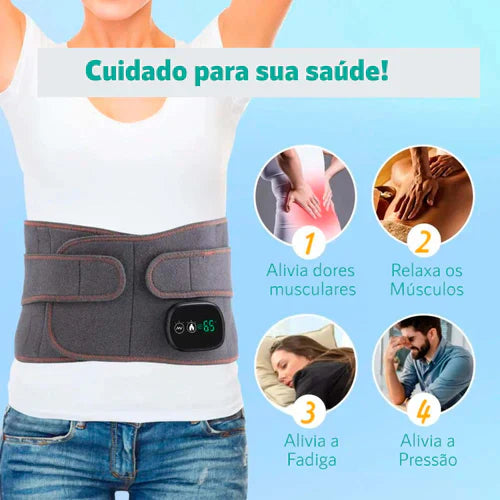 Massageador Lombar Recarregável - Compressa Quente