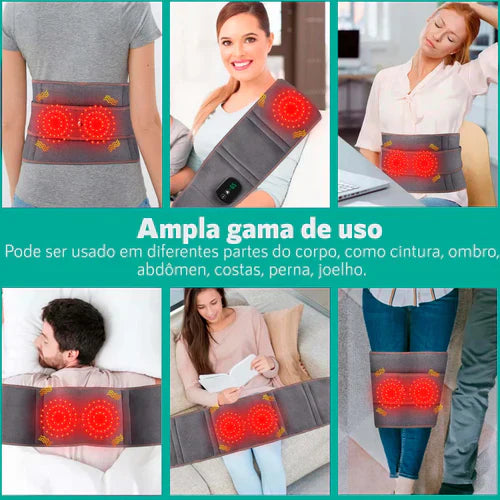 Massageador Lombar Recarregável - Compressa Quente