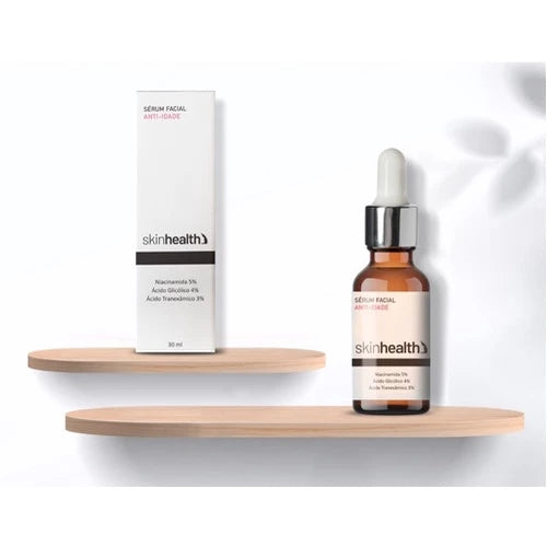 Sérum Facial Anti-idade Niacinamida 5% + Ácido Glicólico 4% + Ácido Tranexâmico 3% Skinhealth 30ml